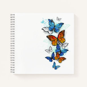 Flying Butterflies Morpho and Monarch Notebook