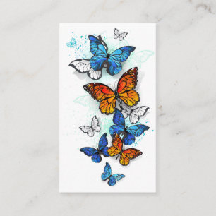 Flying Butterflies Morpho and Monarch Place Card