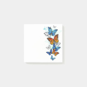 Flying Butterflies Morpho and Monarch Post-it Notes
