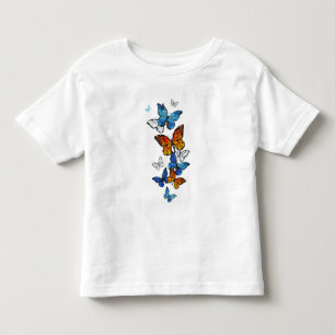 Flying Butterflies Morpho and Monarch Toddler T-shirt