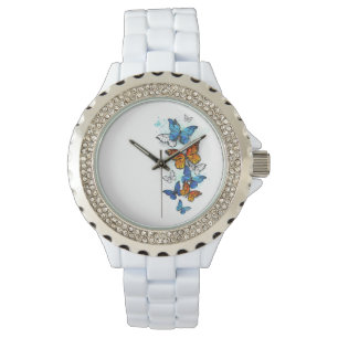 Flying Butterflies Morpho and Monarch Watch