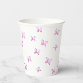 flying butterflies nature paper cups