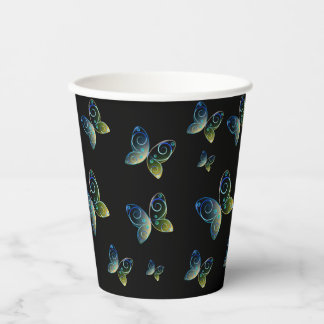flying butterflies nature paper cups