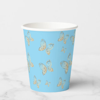 flying butterflies nature paper cups
