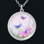 Flying Butterflies Necklace<br><div class="desc">Necklace with Spring Joy Colourful Butterflies Flying in Nature Watercolor Painting Butterfly and Flowers Necklaces - Choose / Add Your Favourite Text / Colour - Make Your Unique Necklaces Gift - Resize and move or remove and add elements with customization tool ! - Drawing and Design by MIGNED. You can...</div>