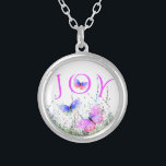 Flying Butterflies Necklace Joy<br><div class="desc">Spring Joy - Colourful Butterflies Flying in Nature - Painting - Customizable - Choose / Add Your Unique Text - Name / Colours / Font / Size / Elements - Image / more - Make Your Special Gift - Resize and move or remove and add elements / text with customization...</div>