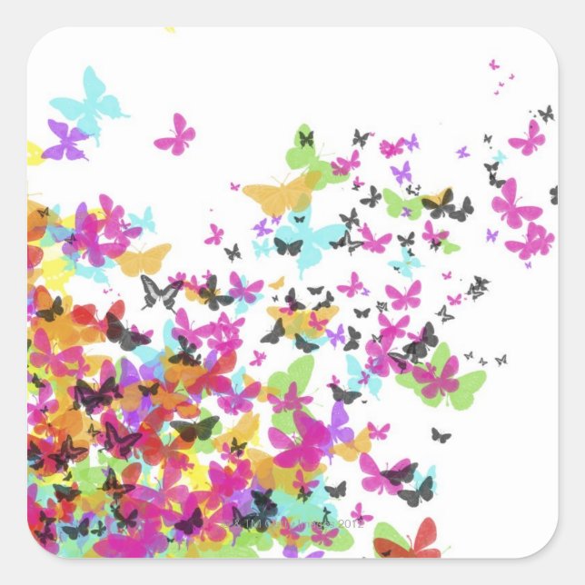 Flying Butterflies Square Sticker (Front)