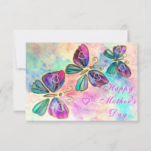 Flying Butterfllies Mother's Day Card Watercolor