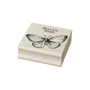 Flying Butterfly Personalized Wood Art Stamp