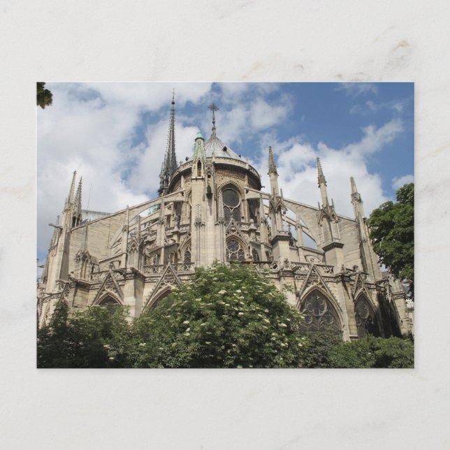Flying Buttress Spires Towers, Notre Dame Cathedra Postcard (Front)