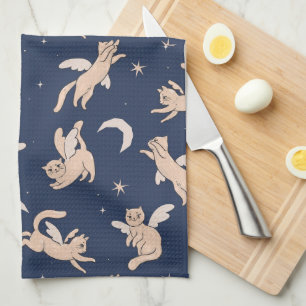 Flying Cat Galaxy  Kitchen Towel