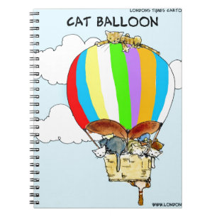 Flying Cats Funny Cartoon Notebook