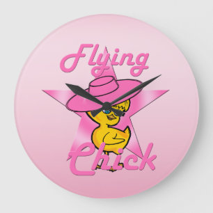 Flying Chick #8 Large Clock