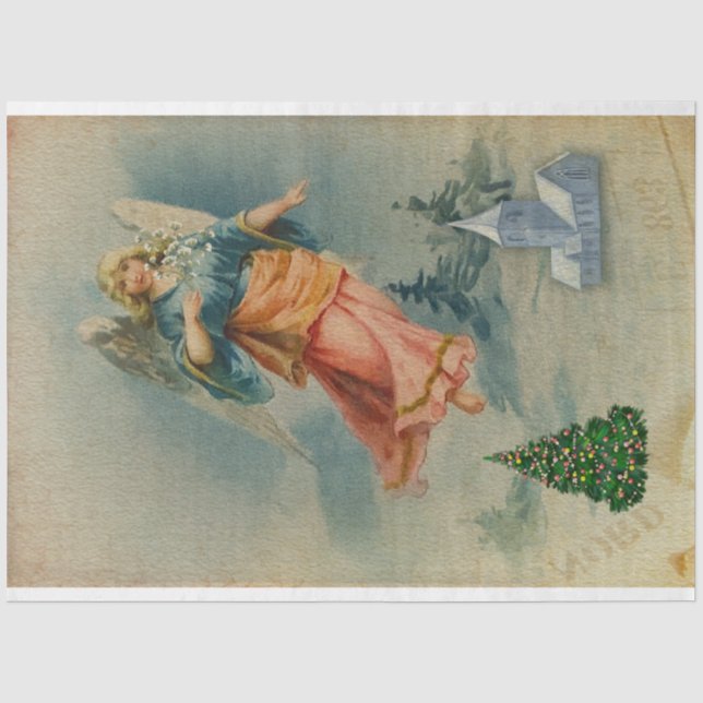 Flying Christmas Angel  Tissue Paper (Front)