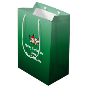Flying Christmas Pig Gift Bag