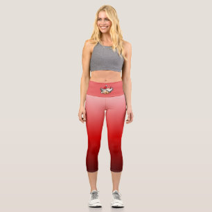 Flying Christmas Pig High Waisted Yoga Capris