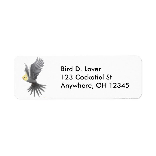 Flying Cockatiel Label (Front)