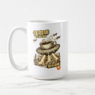 Flying Coffee Cup Invasion – Retro Manga Sci-Fi Ar