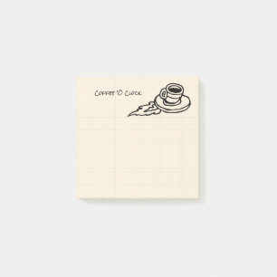Flying Coffee Latte Drink or Tea Time Post-it Notes