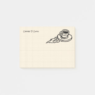 Flying Coffee Latte Drink or Tea Time Post-it Notes