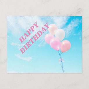 Flying Colourful Balloons Postcard