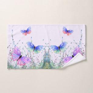 Flying Colourful Butterfly Bath Towels