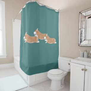 Flying Corgi Shower Curtain