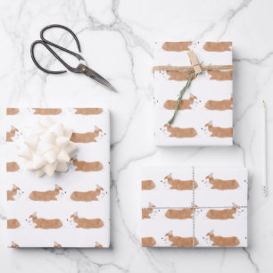 Flying Corgi Wrapping Paper Sheets