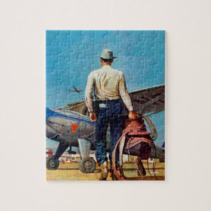 Flying Cowboy by Mead Schaeffer Jigsaw Puzzle
