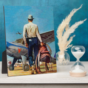 Flying Cowboy by Mead Schaeffer Plaque