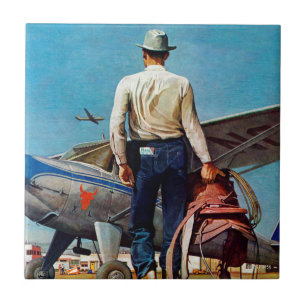Flying Cowboy by Mead Schaeffer Tile