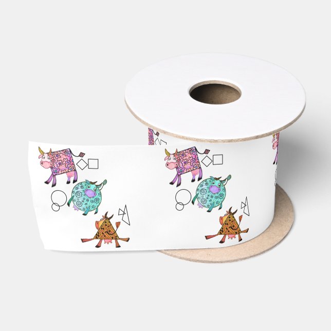 Flying Cows Ribbon Satin Ribbon (Spool)