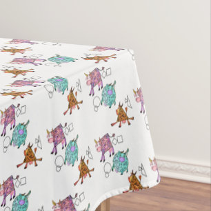 Flying Cows Tablecloth