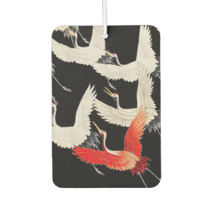 Flying Cranes: Japanese Bird Kimono Art Air Freshener