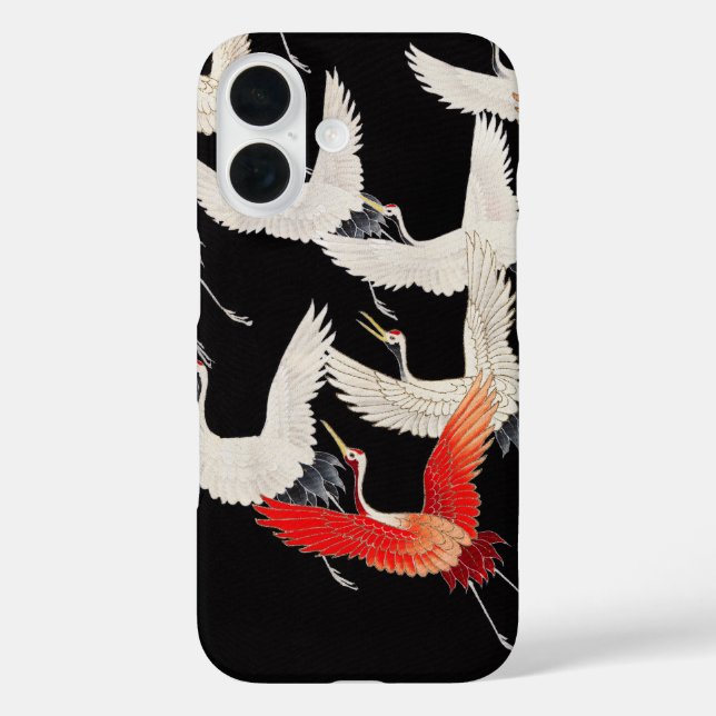 Flying Cranes: Japanese Bird Kimono Art Case-Mate iPhone Case (Back)