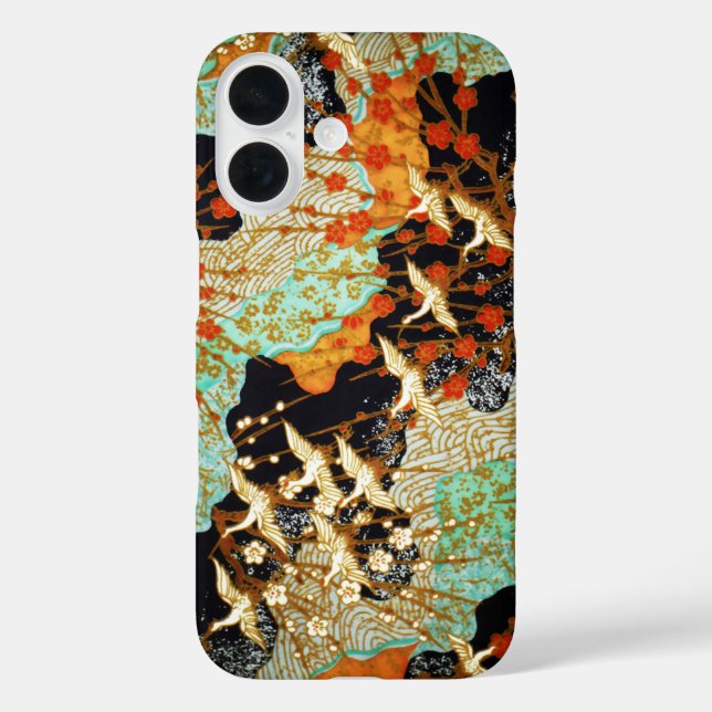 FLYING CRANES WITH SPRING FLOWERS Japanese Floral Case-Mate iPhone Case (Back)