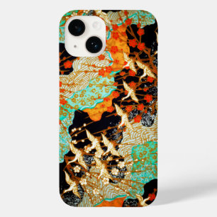 FLYING CRANES WITH SPRING FLOWERS Japanese Floral Case-Mate iPhone 14 Case