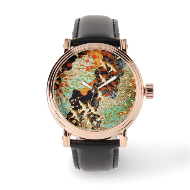 FLYING CRANES WITH SPRING FLOWERS WATCH (Front)