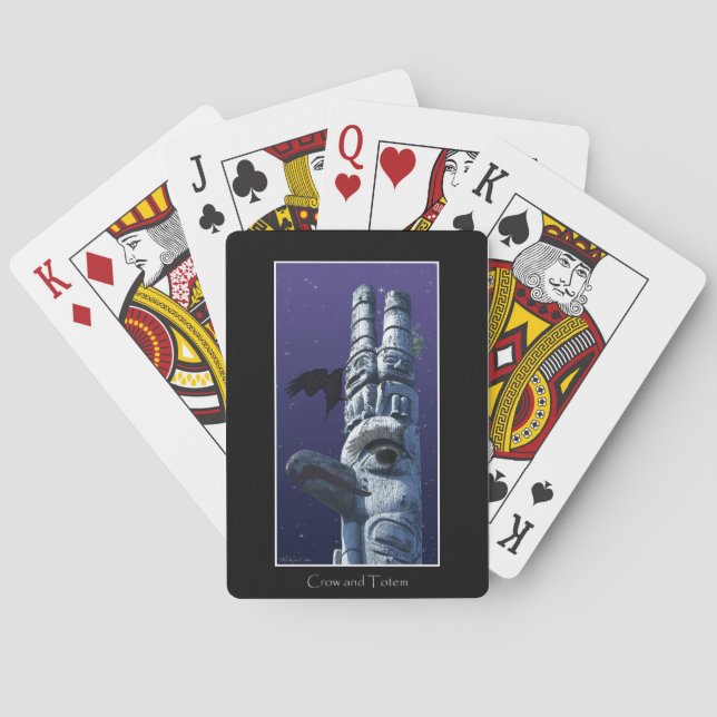 Flying Crow & Totem Pole Haida Pack Playing Cards (Back)