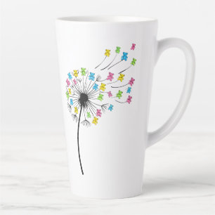Flying cute bears dandelion flow latte mug