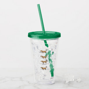 Flying Dachshund acrylic tumbler