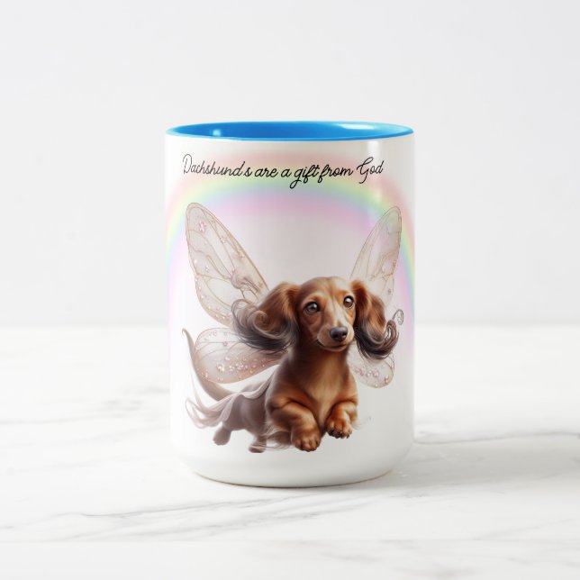 Flying Dachshund Customized Mug (Center)