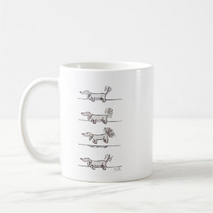 Flying Dachshund gray mug