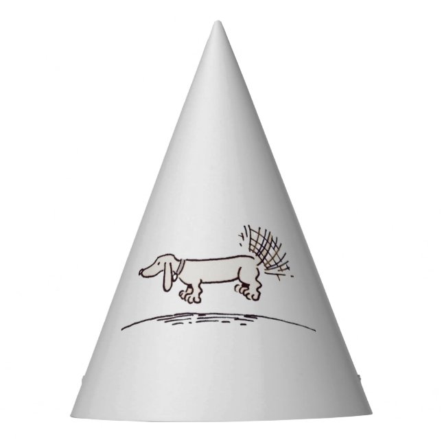 Flying Dachshund grey grey party hats (Front)