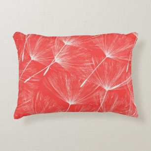 Flying Dandelion Seeds Vintage Background. Accent Pillow