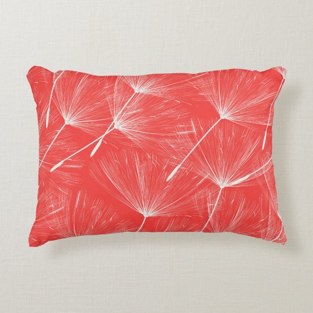 Flying Dandelion Seeds Vintage Background. Accent Pillow (Front)