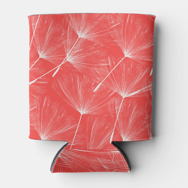 Flying Dandelion Seeds Vintage Background. Can Cooler (Front)