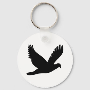 Flying Dove Silhouette Keychain