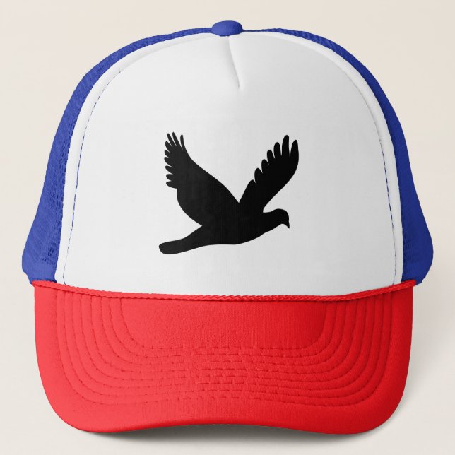 Flying Dove Silhouette Trucker Hat (Front)
