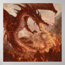 Flying Dragon Attack Photo Mosaic poster